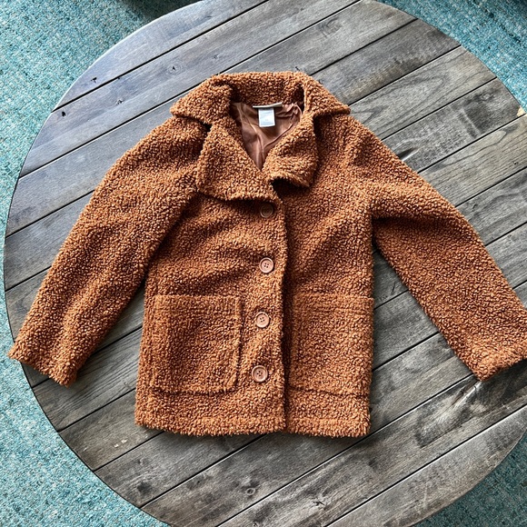 Jackets & Coats Retro Vintage Jacket 78 Girls Faux Fur Sherpa Brown